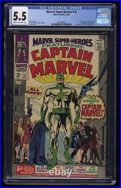 Marvel Super-Heroes #12 CGC FN- 5.5 1st Appearance Captain Marvel! Marvel 1967