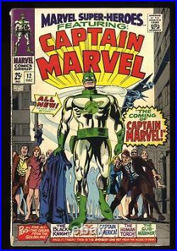 Marvel Super-Heroes #12 VG+ 4.5 1st Appearance Captain Marvel! Marvel 1967