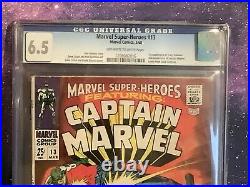 Marvel Super-Heroes #13 CGC 6.5 1st Carol Danvers 2nd Captain Marvel Comic 1968