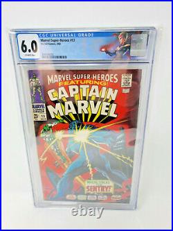 Marvel Super-heroes Captain Marvel #13 Cgc 6.0 Ow Pages 1st App Carol Danvers