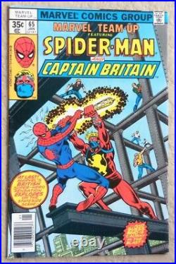 Marvel Team Up #65 Marvel Comic Book 1977 Vf Near Mint First Captain Britain