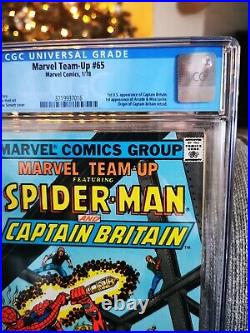 Marvel Team-Up #65 Spider-Man CGC 9.2 1st Appearance Captain Britain Comic