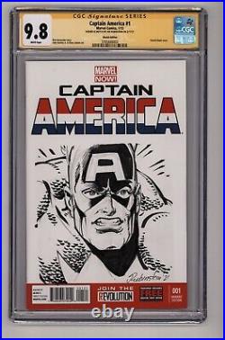 Marvel's Captain America #1 Joe Rubenstein Sketch CGC 9.8
