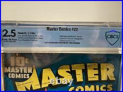 Master Comics #22 CBCS 2.5 GD+ 1st Captain Marvel Jr. Cover 2nd App. Pedigree