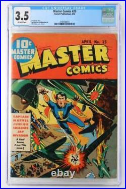 Master Comics #25 CGC 3.5 VG- Fawcett 1942 Captain Marvel Junior