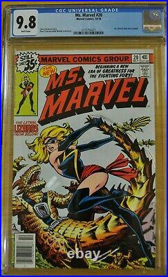 Ms Marvel #20 Cgc 9.8 Nm/m White Pages 1st Black Costume Captain Marvel