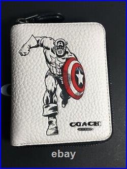 NWT 1859 Coach Marvel Medium Zip Around Wallet with Captain America