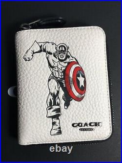 NWT 1859 Coach Marvel Medium Zip Around Wallet with Captain America
