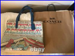 NWT Coach 2547 Marvel Tote with Captain America Leather&Canvas Shoulder Bag $298