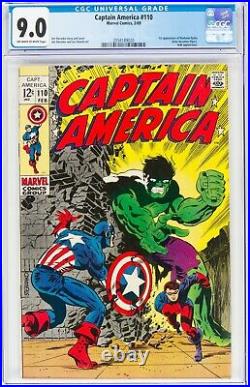 SILVER AGE 1969 Captain America #110 CGC 9.0 VF/NM OWW Pages 1st Madame Hydra