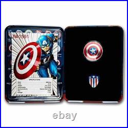 Scarce 2021 Marvel Captain America 1 Oz Pure. 999 Silver Coin $128.88