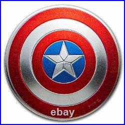 Scarce 2021 Marvel Captain America 1 Oz Pure. 999 Silver Coin $128.88