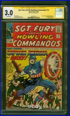 Sgt Fury Howling Commandos 13 CGC 3.0 SS Stan Lee Captain America cover 1964