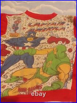 Silver Era (1960s) Vintage Captain America Marvel Comic Book Sweatshirt Youth