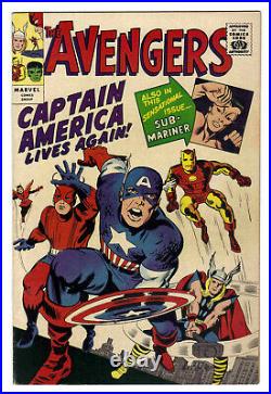 Vintage 1966 Marvel Comics Avengers # 4 Golden Record Set, 1st Captain America