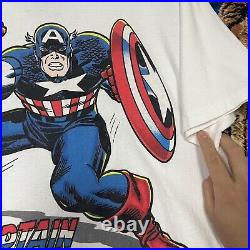 Vintage 1989 Marvel Captain America Superhero T-shirt Size Large Changes Tag