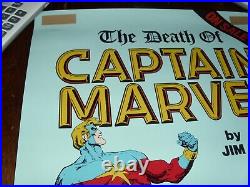 Vintage Death Of Captain Marvel Rare Comic Store Display Poster Brand New 1981