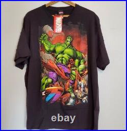Vintage Marvel Incredible Hulk T Shirt Mad Engine XL Thor Captain America