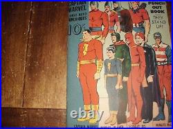 Vintage Shazam Captain Marvel DC Comic Hero Rare Punch Out Book Fawcett M 1945