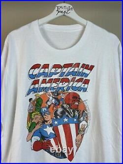 Vtg 90s Captain America avengers x-men marvel comic images red skull shirt xl