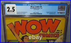 WOW COMICS #9 (Mary Marvel Begins) CGC 2.5 GD+ Fawcett 1943 Captain Shazam