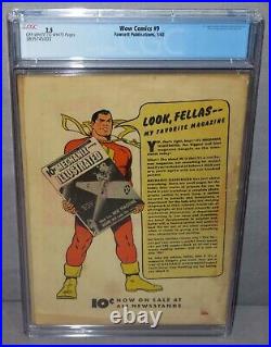 WOW COMICS #9 (Mary Marvel Begins) CGC 2.5 GD+ Fawcett 1943 Captain Shazam