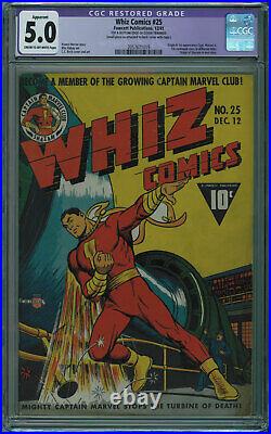 Whiz Comics #25 Cgc Apparent 5.0 1st Captain Marvel Jr. Cr/ow Pages 1941