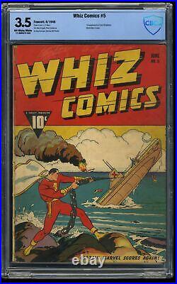 Whiz Comics #5 CBCS VG- 3.5 Captain Marvel WWII Action Cover